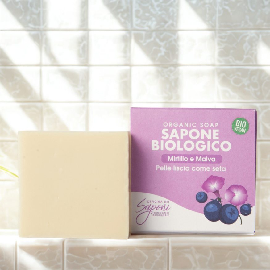 Officina dei Saponi Mirtillo e Malva Sapone Solido Bio Viso