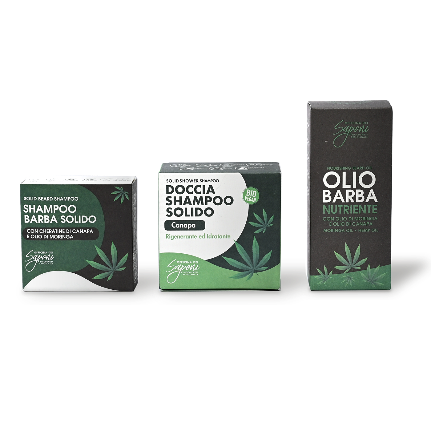 Officina dei Saponi Routine Uomo Barba Lunga kit 3 pezzi canapa