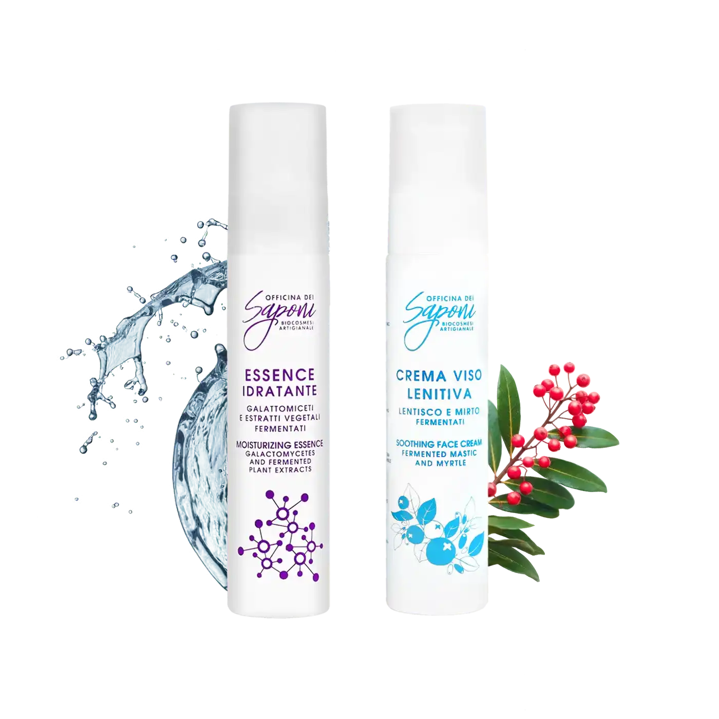 Officina dei Saponi Viso ai Fermentati Kit Essence e Crema Lenitiva
