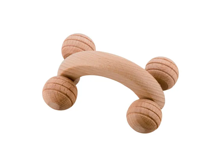 Noire di Hammam Massaggiatore 4 Ruote massaggiatore legno 9 cm