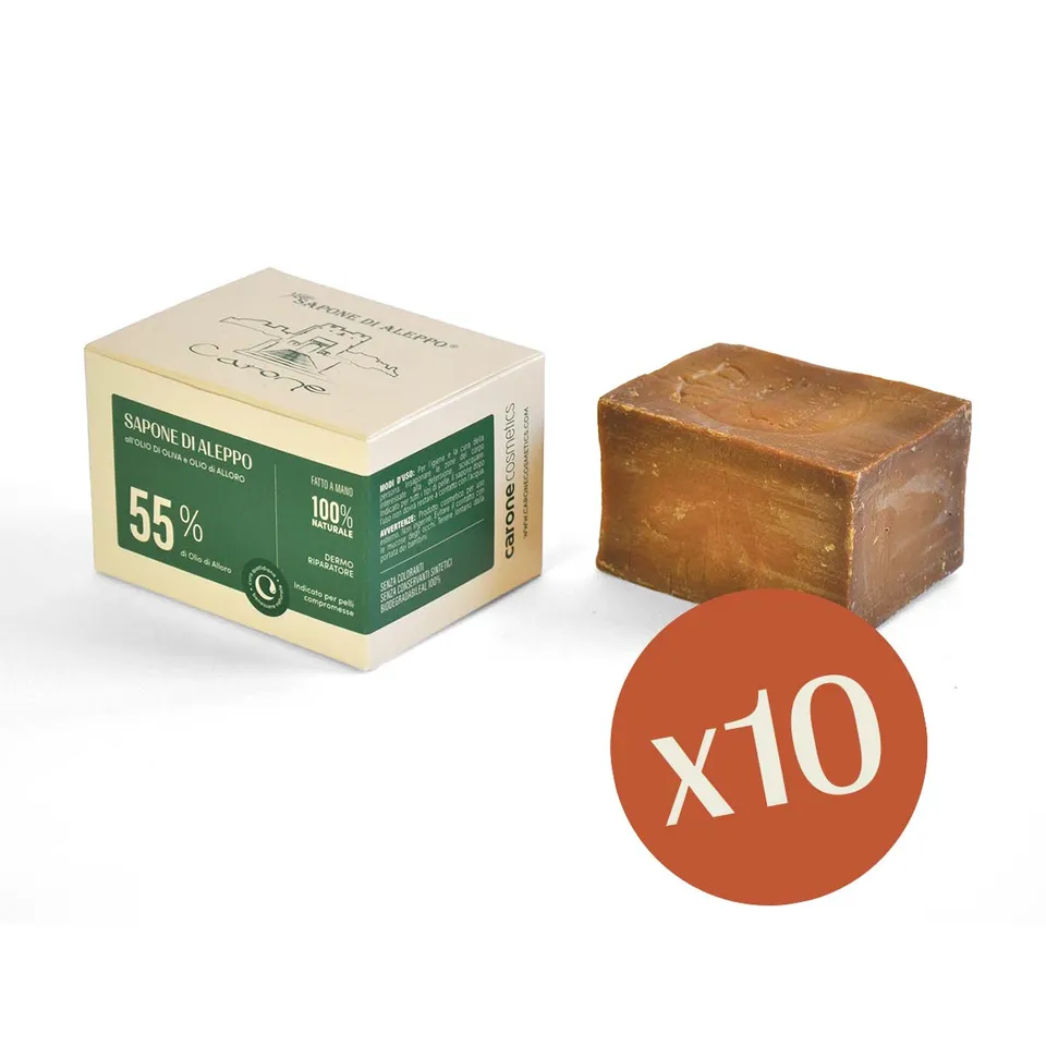 Noire di Hammam sapone di Aleppo 55% 10x150 g alloro