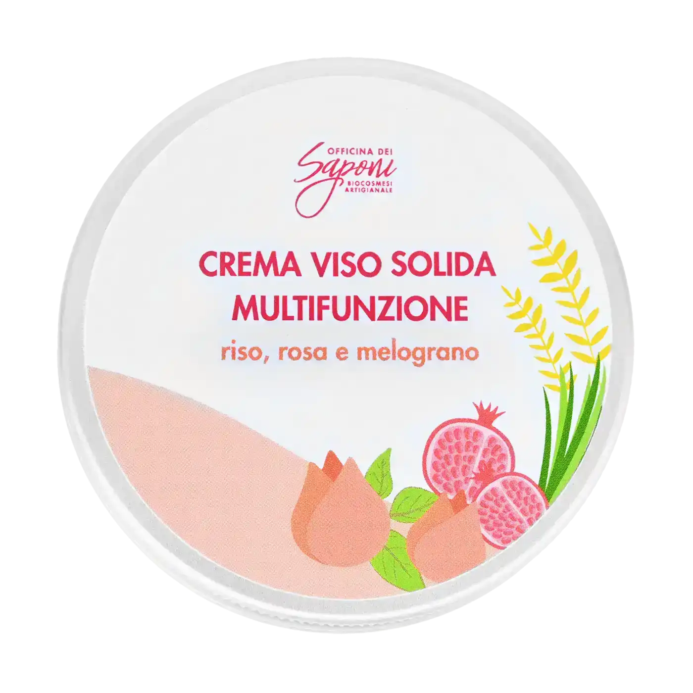 Officina dei Saponi Crema Viso Solida Riso Rosa Melograno