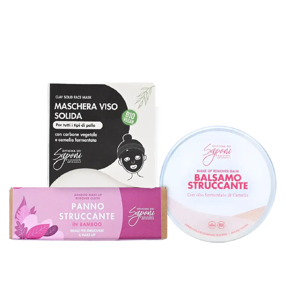 Officina dei Saponi Coccola la Sera kit viso 3 pezzi argilla