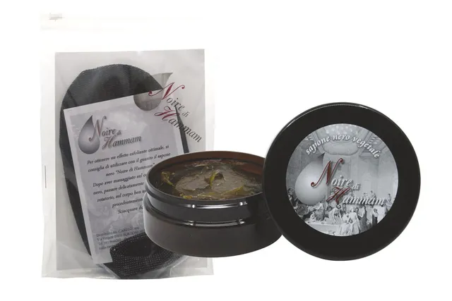 Noire di Hammam kit sapone nero 200 ml guanto scrub