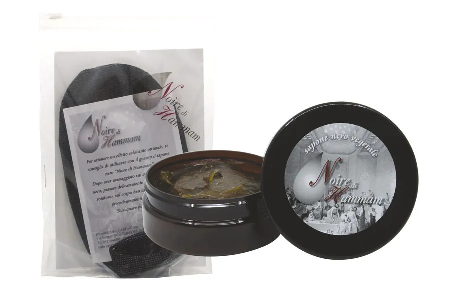 Noire di Hammam kit sapone nero 200 ml guanto scrub
