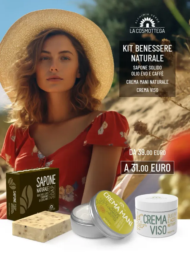 La Cosmottega Kit Benessere Sapone Caffè Crema Mani e Viso