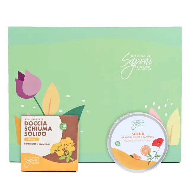 Officina dei Saponi Box scrub corpo e docciaschiuma solido regalo