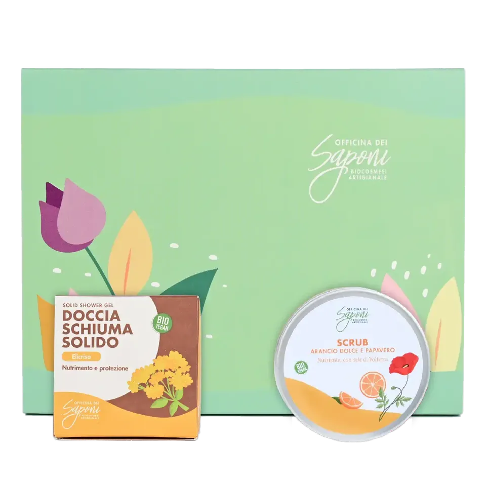 Officina dei Saponi Box scrub corpo e docciaschiuma solido regalo