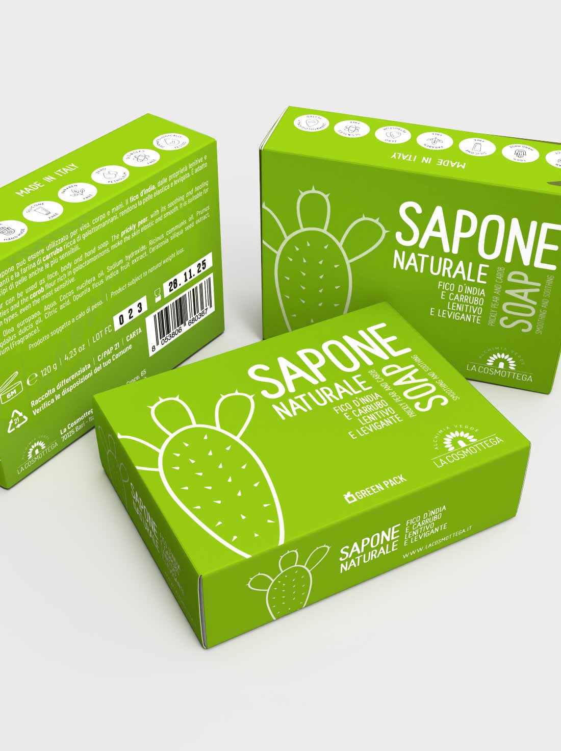 La Cosmottega Sapone Fico d'India e Carrubo 120 g