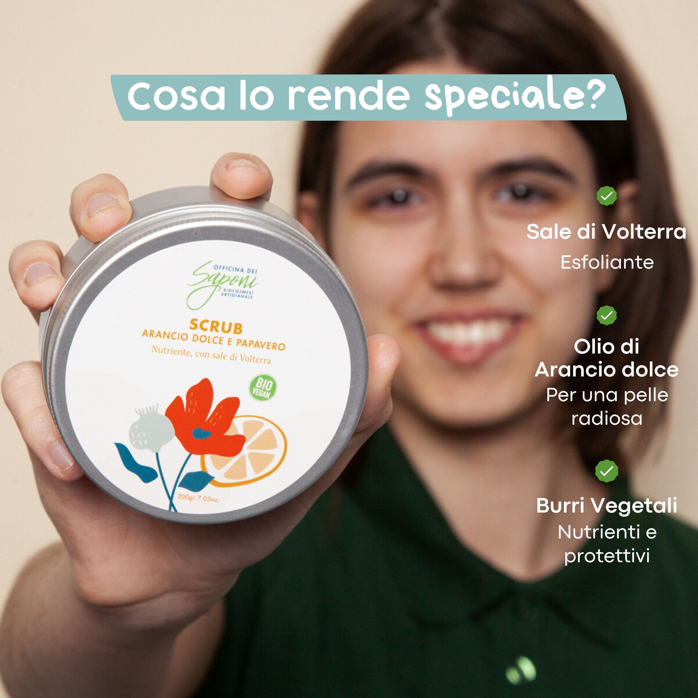 Officina dei Saponi Arancio e Papavero Scrub Corpo al Sale