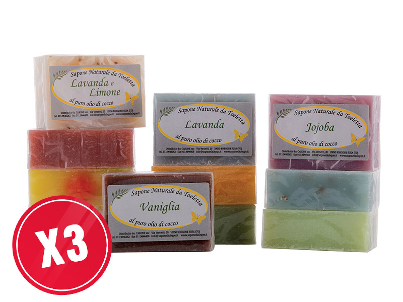 Noire di Hammam Carone saponette vegetali 3x100 g olio di cocco