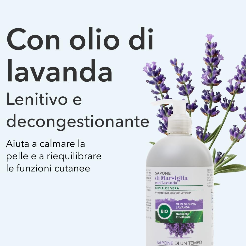 Sapone di un Tempo Marsiglia Liquido Lavanda 500ml delicato