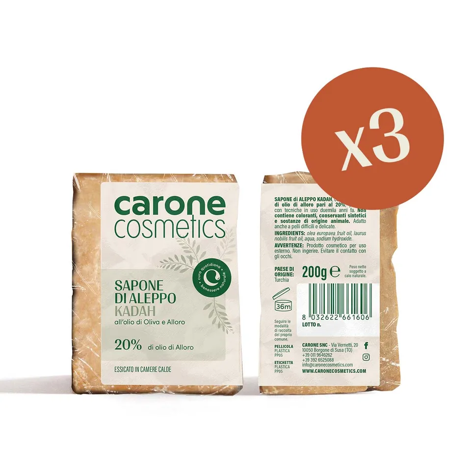 Noire di Hammam Kadah sapone Aleppo 3x200 g alloro 20%