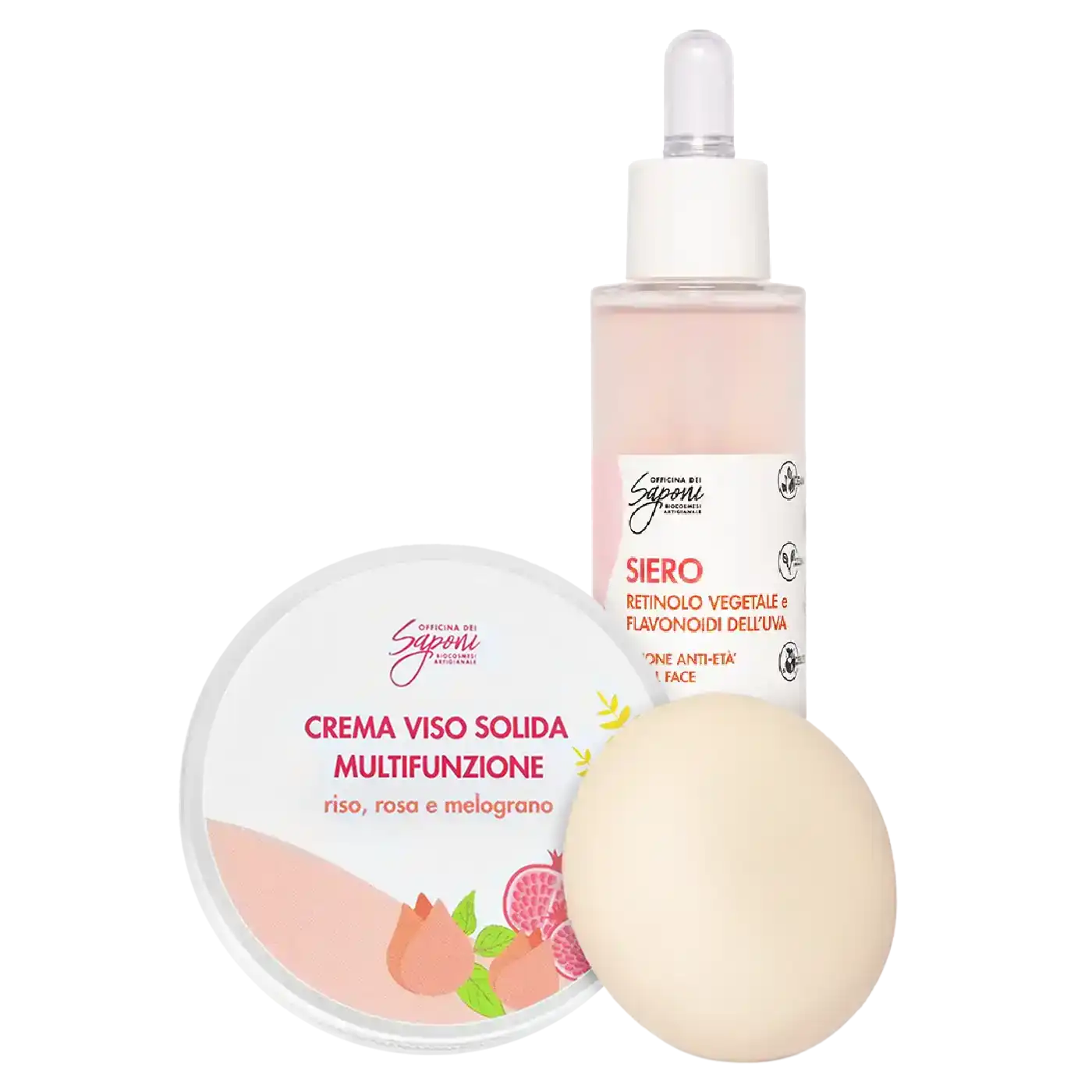Officina dei Saponi kit viso anti-età siero + crema solida
