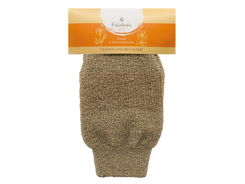 Noire di Hammam Filiderba guanto lino bio e rame esfoliante