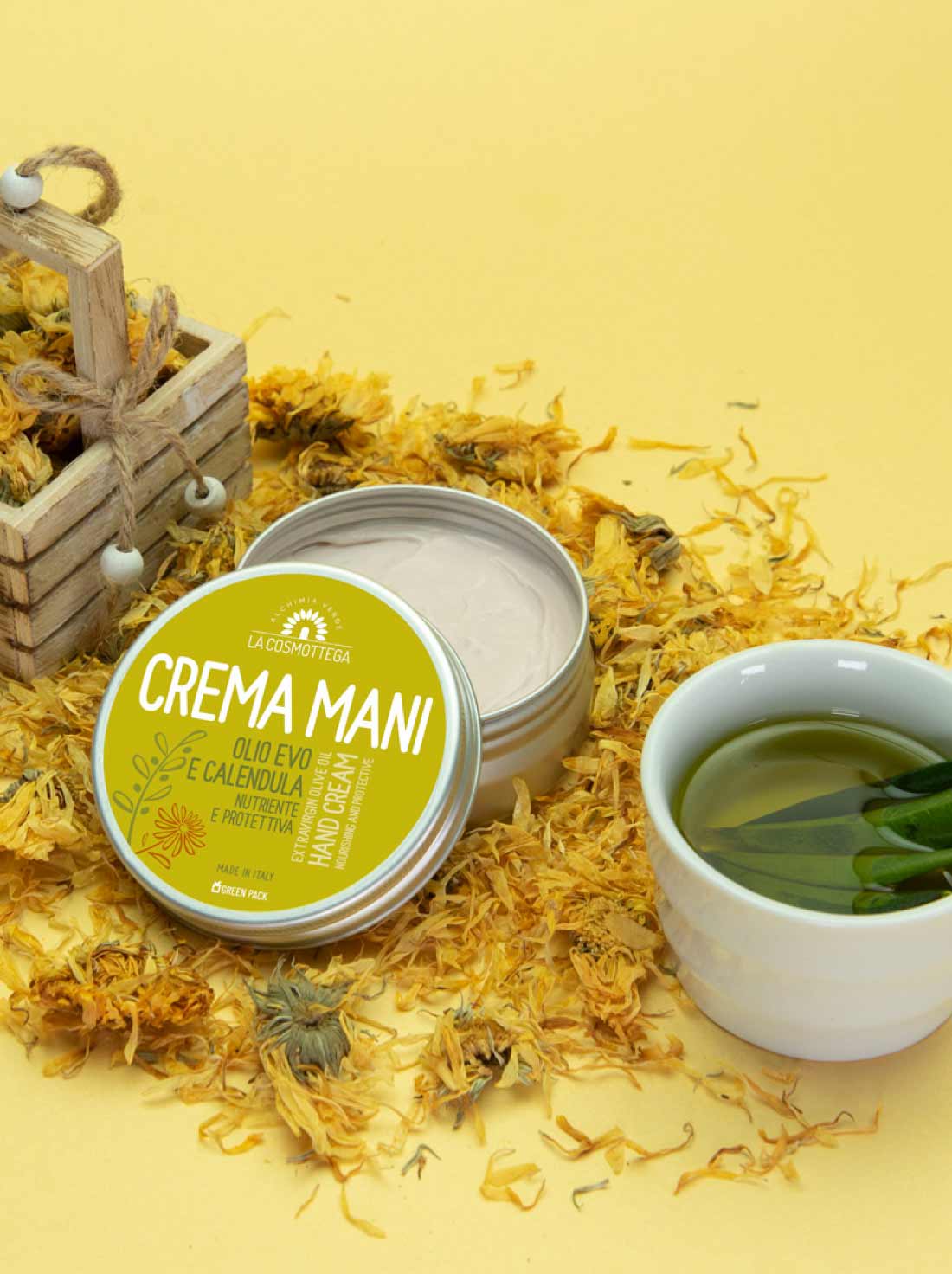 La Cosmottega crema mani olio evo e calendula 75 ml pelli secche