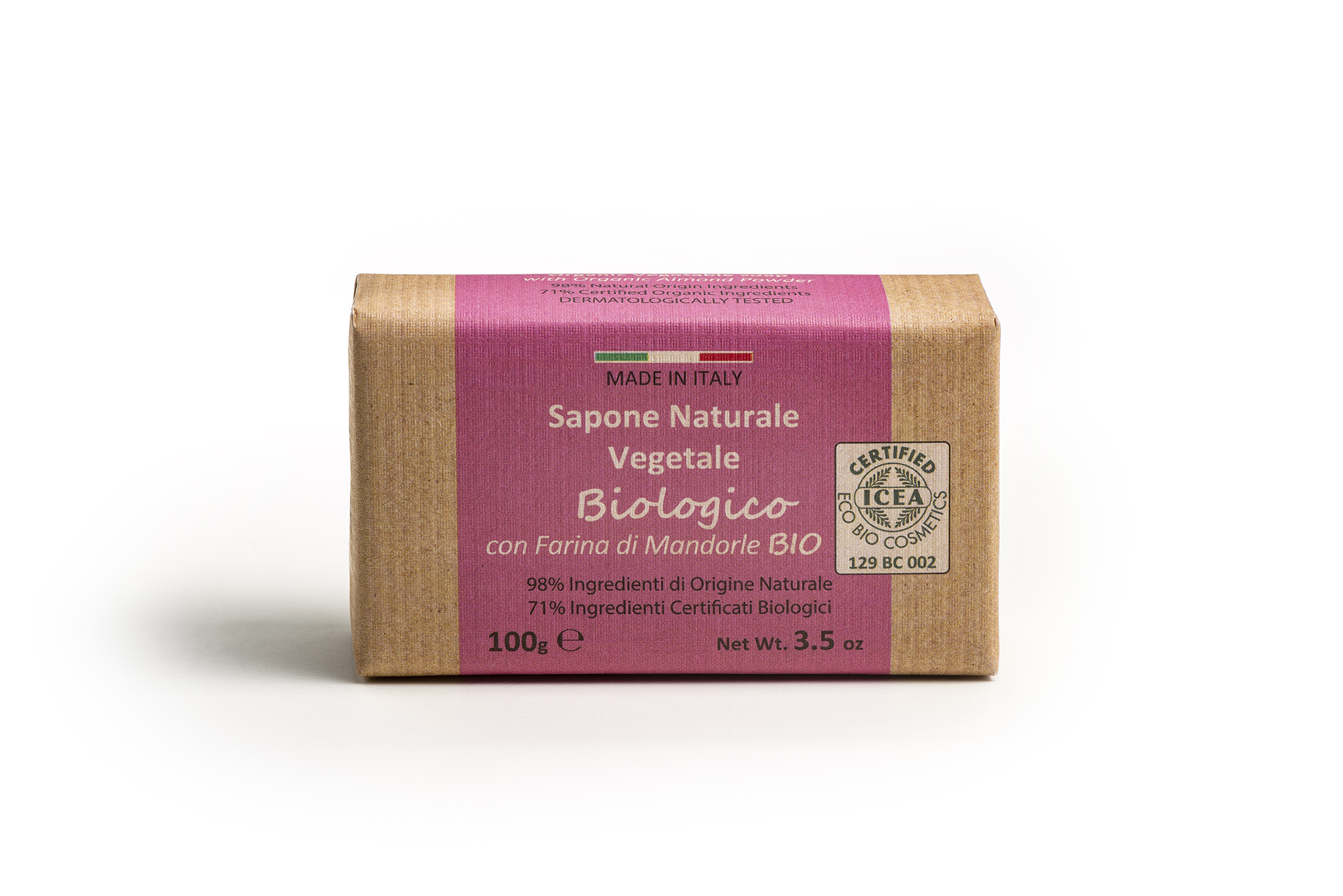 Iteritalia Biologico Mandorla Sapone 100g pelle delicata
