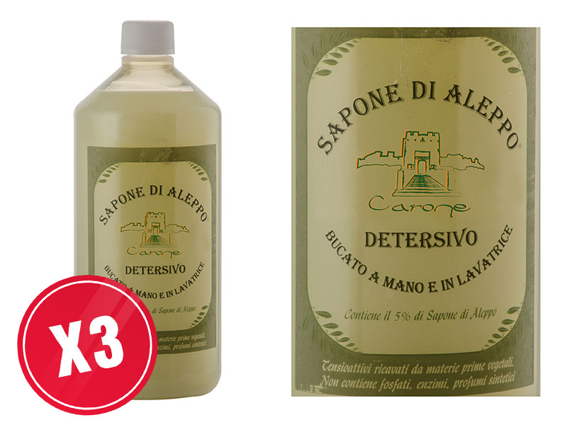 Noire di Hammam Sapone di Aleppo detersivo bucato 3x1000 ml