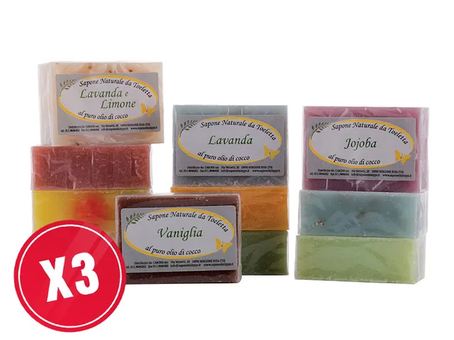 Noire di Hammam Carone saponette vegetali 3x100 g olio di cocco