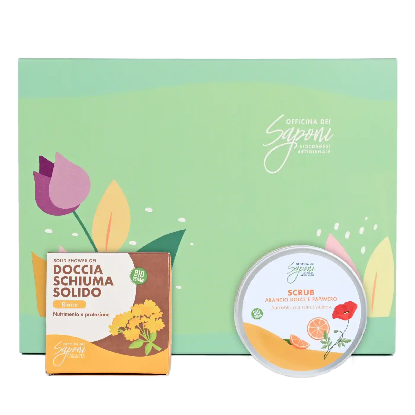 Officina dei Saponi Box scrub corpo e docciaschiuma solido regalo