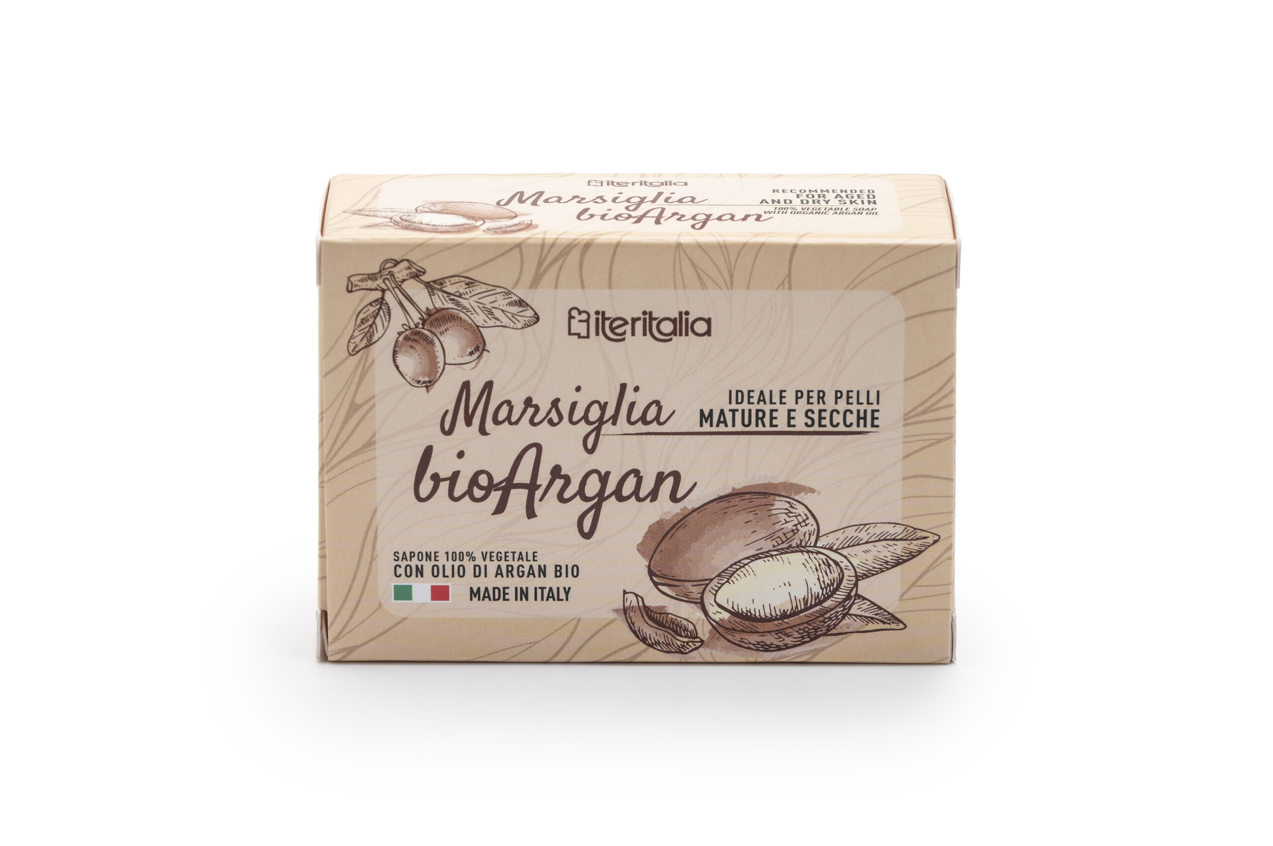 Iteritalia Marsiglia Sapone Bio Argan Oliva Pelli Secche