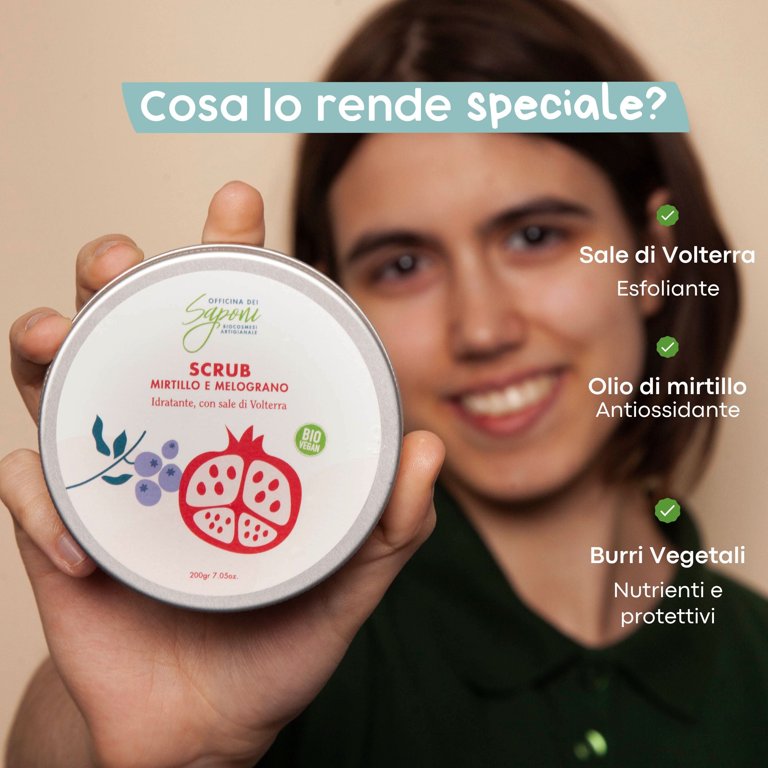 Officina dei Saponi Mirtillo e Melograno scrub corpo solido