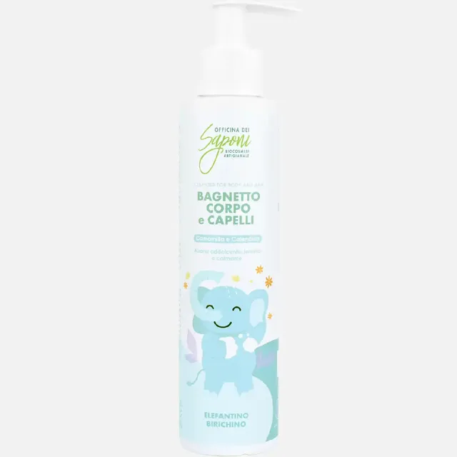Officina dei Saponi Bimbi Bagnetto Corpo e Capelli Bagnoschiuma Camomilla
